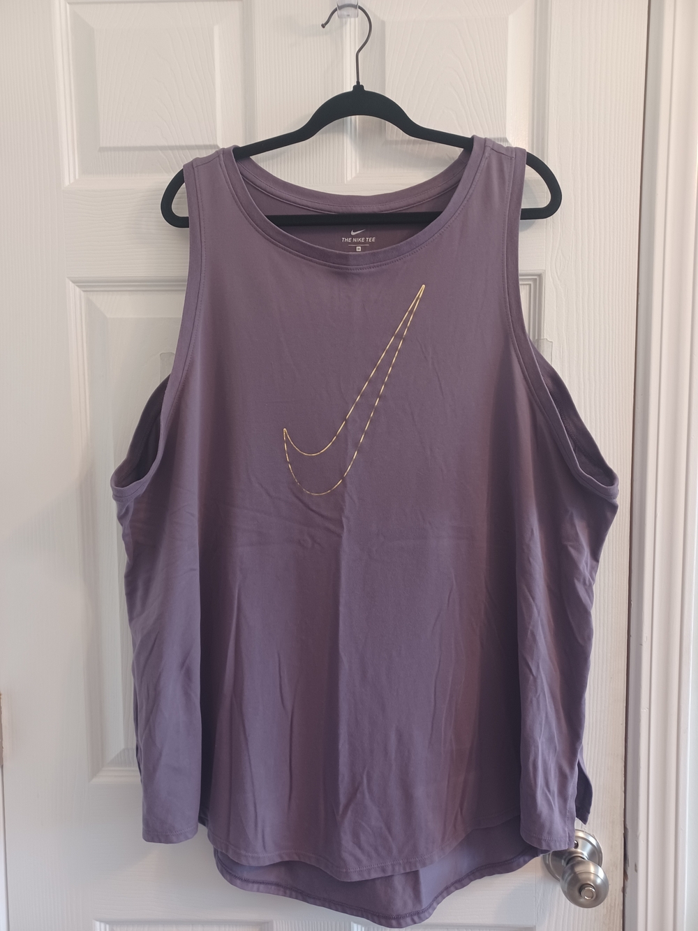 Nike Women’s Purple Dri-FIT Gold Center Swoosh Tank Top 3x Workout Athletic